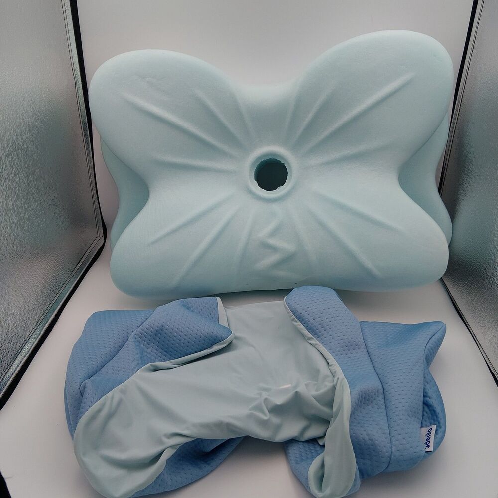 Derila Ergo Cervical Neck memory foam pillow with pillowcase blue